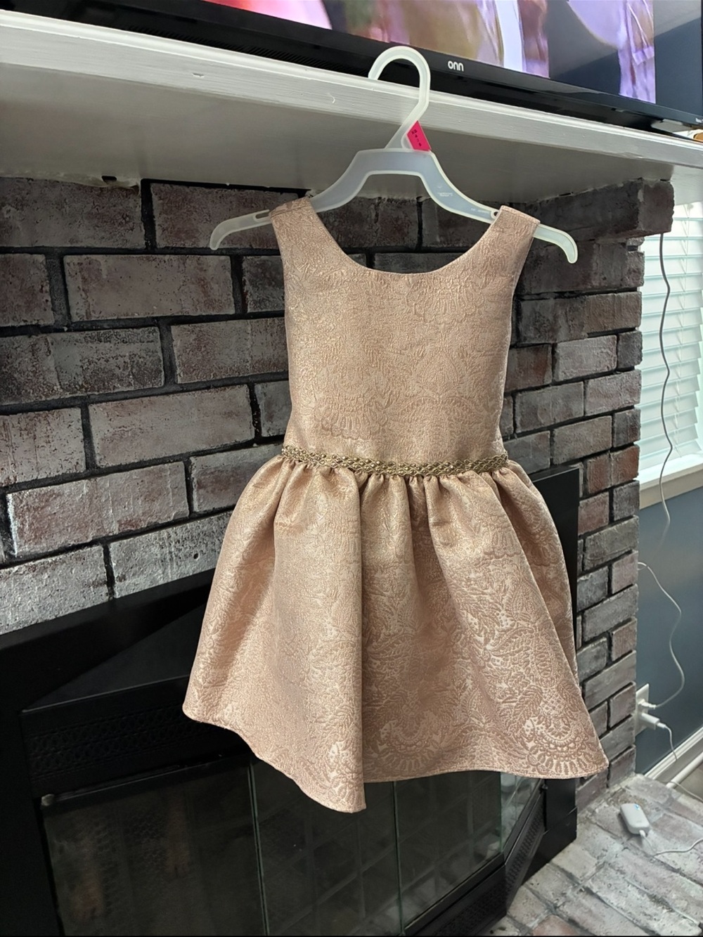 Sleeveless Shimmering Rose Gold Girls' Party Dress